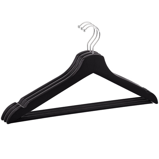 Wieszaki na ubrania drewniane zestaw 9 szt. czarne