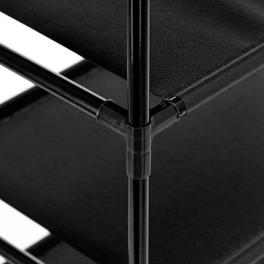 Regał na buty 4 poziomy szafka metalowa z półkami na obuwie 75x72x28 cm czarna