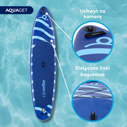 Deska pompowana do pływania SUP 350 cm paddleboard komplet z wiosłem i wyposażeniem
