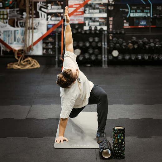 Mata do jogi, ćwiczeń fitness 183x61 cm antypoślizgowa, materac do stretchingu szary