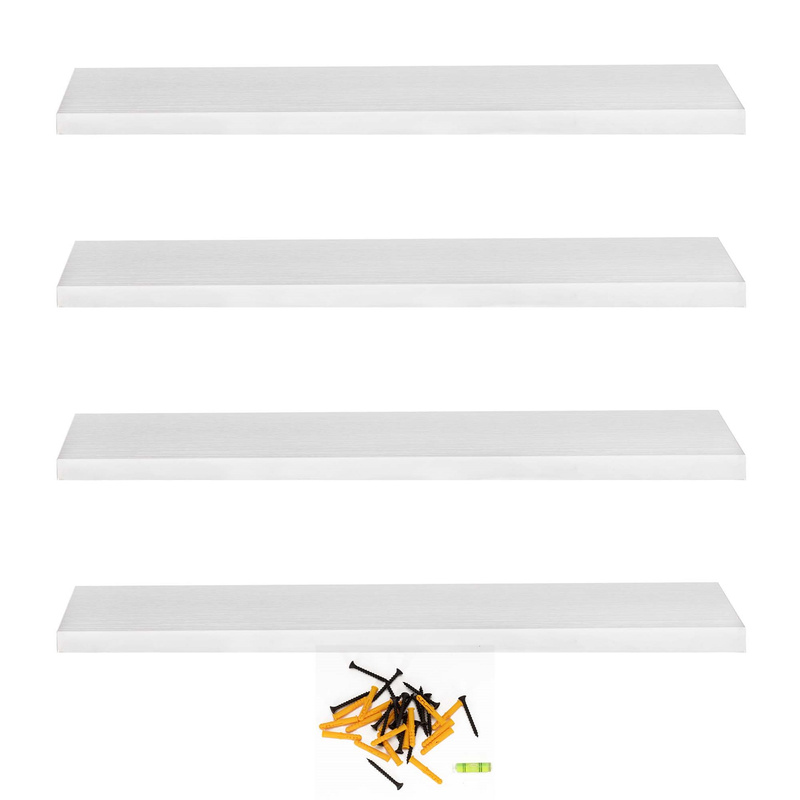 Półki ścienne 4 szt. na przyprawy, książki półki wiszące nowoczesne białe