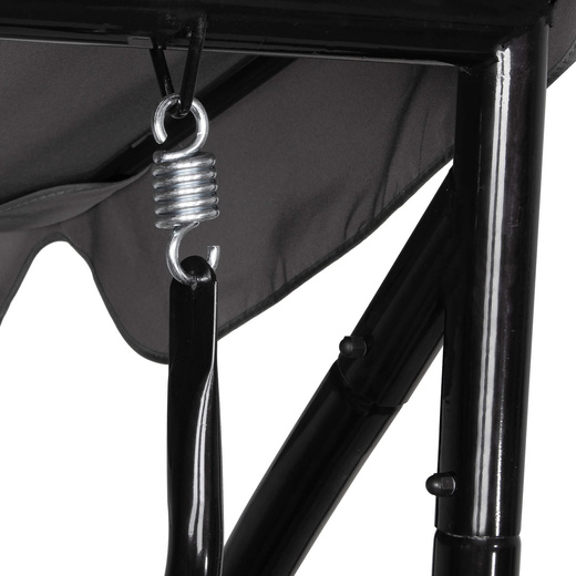 Huśtawka ogrodowa linda 4 osobowa 300 kg stalowa z regulowanym daszkiem szara