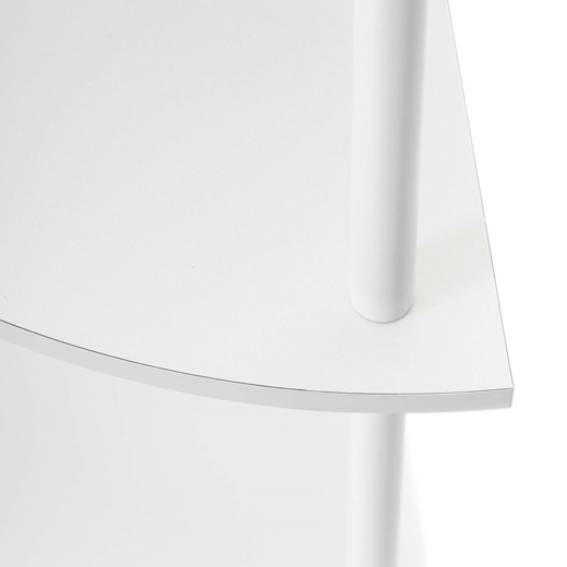 Regał narożny biały 147 cm z 5 półkami loft do łazienki nowoczesny na książki 