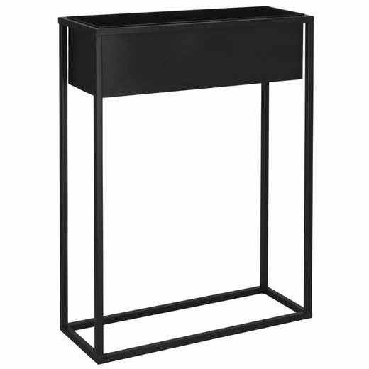 Stojący kwietnik 80 cm prostokątny stojak z doniczką na kwiaty nowoczesny loft czarny mat