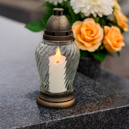 Świeca elektryczna LED wkład do znicza 10 cm świeczka na baterie