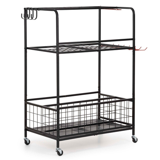 Wózek na narzędzia ogrodowe 96 cm mobilny organizer, 3-poziomy, stojak na sprzęt ogrodniczy