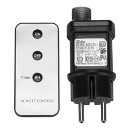 Przedłużacz do lampek choinkowych PRO 5 m + zasilacz PRO 12W + pilot z funkcją timer