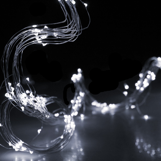 Lampki choinkowe 300 LED na prąd włosy anioła zimny biały