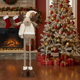 Świąteczny renifer 110 cm ozdoba pod choinkę figurka dekoracja bożonarodzeniowa