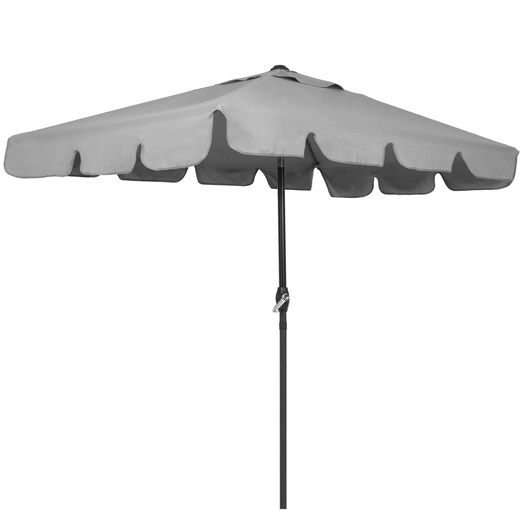 Parasol ogrodowy 240 cm duży składany z korbką na balkon, taras jasnoszary