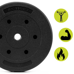 Obciążenie bitumiczne 10 kg 2 szt. talerz kompozytowy 29 mm krążek do sztangi hantli