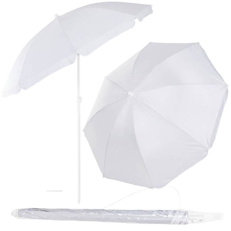 Parasol plażowy 160 cm ogrodowy, przeciwsłoneczny UPF50+ składany, łamany na balkon, taras, szary