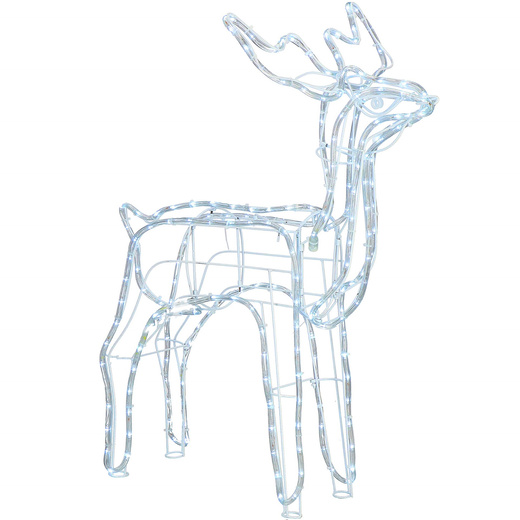 Renifer Led 90 cm świąteczny, świetlna dekoracja do ogrodu biały zimny