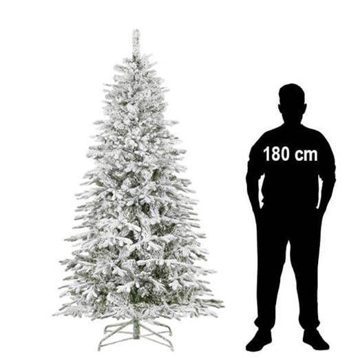 Choinka sztuczna 220 cm świerk premium ośnieżony jak żywy, nowoczesny, ze stojakiem