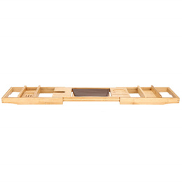 Półka na wannę regulowana 75-110,5 cm, nakładka bambusowa