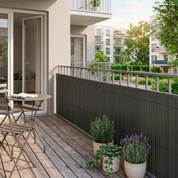 Osłona PVC maskująca 500x120 cm, profile zestaw na balkon, taras, ogrodzenie ciemnoszare