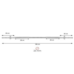 Gryf prosty 180 cm 22 mm zaciski 