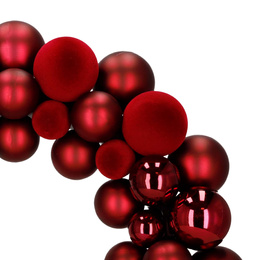 Wieniec świąteczny z bombek, wianek na drzwi 34 cm, stroik czerwony