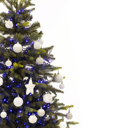 Choinka sztuczna na pniu 220 cm świerk naturalny ze stojakiem nowoczesny