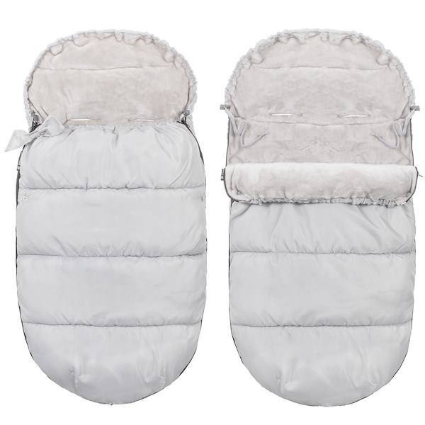 Śpiworek do wózka 4w1, śpiwór do sanek, gondoli z torbą 90 cm jasny popiel