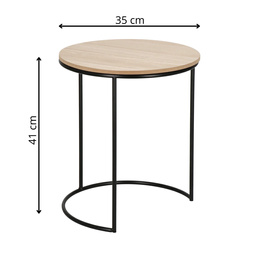 Stolik kawowy loft, metalowy industrialny z okrągłym blatem do salonu nowoczesny