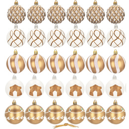 Bombki choinkowe 30 szt. złoty 6 cm zestaw choinkowy
