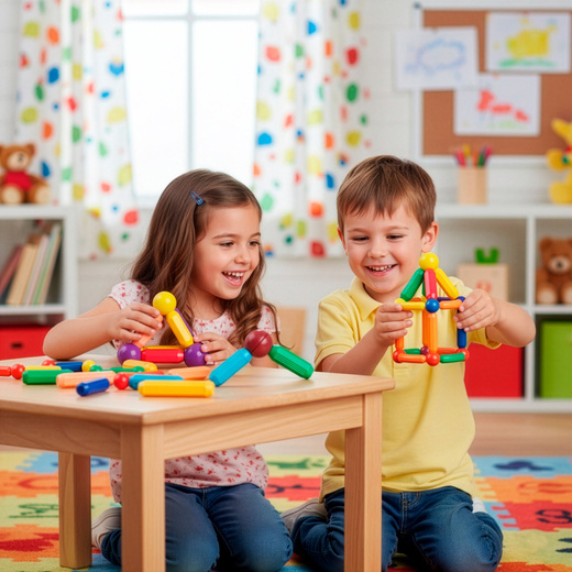 Klocki magnetyczne, konstrukcyjne 3D duży zestaw 100 szt. patyczki kulki