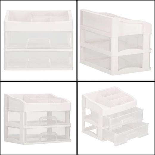 Organizer na kosmetyki 34x30x25cm mleczny pojemnik na biżuterię z przegródkami