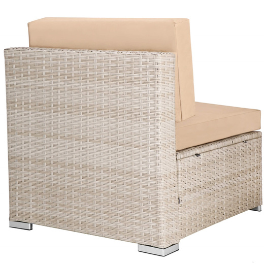 Meble ogrodowe zestaw modułowy technorattan stolik kawowy i 6 modułów beżowy