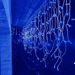 Kurtyna świetlna 500 led girlanda, lampki wewnętrzno-zewnętrzne sople niebieski