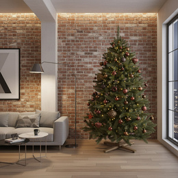 Choinka sztuczna 220 cm Premium Royal Trees świerk syberyjski z drewnianym stojakiem
