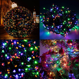 Lampki choinkowe 1000 Led multikolor niebieski flash 81,5 m oświetlenie świąteczne IP44