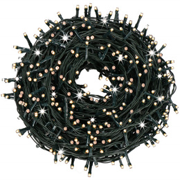 Kurtyna świetlna 500 led girlanda, lampki zewnętrzne sople ciepły biały + flash