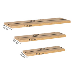 Półki ścienne 3 szt. na przyprawy, książki półki wiszące nowoczesne brązowe