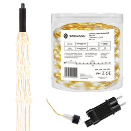 Lampki choinkowe 300 LED na prąd włosy anioła ciepły biały