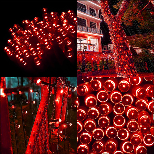 Lampki choinkowe 100 led czerwone 8,5 m oświetlenie świąteczne