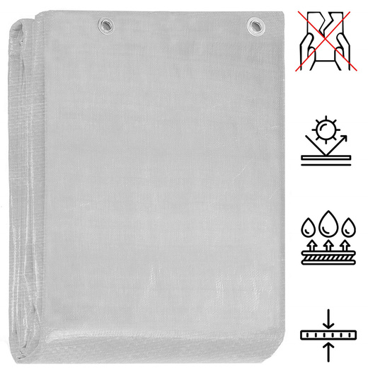 Plandeka 6x8m 210g/m2 gruba płachta ochronna szara