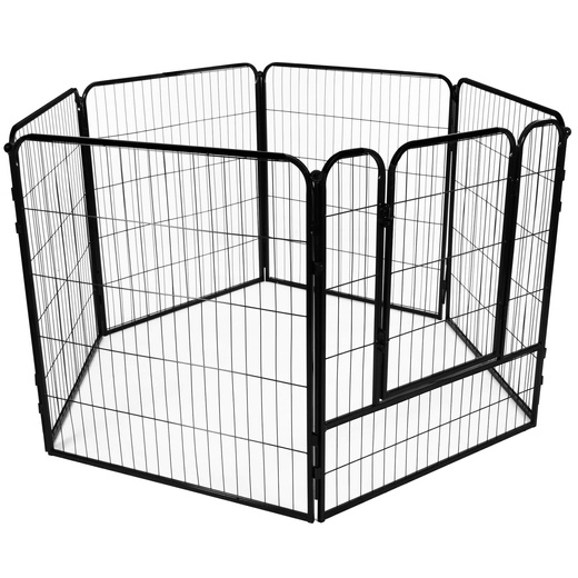 Kojec dla zwierząt wybieg klatka dla psa 184x94x100 cm czarna