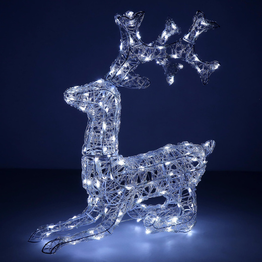 Renifer Led świąteczny 130 LED świetlna dekoracja biały zimny