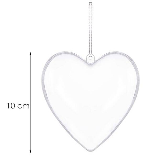 Bombki akrylowe 10cm serce plastikowe decoupage zestaw 12 szt.