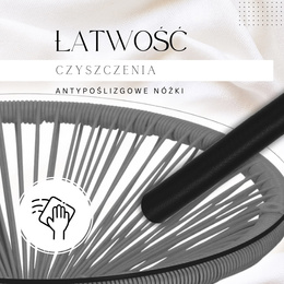 Zestaw mebli rattanowych 2 fotele ażurowe i okrągły stolik ze szklanym blatem czarno-szary