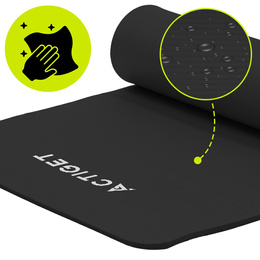 Mata do jogi, ćwiczeń fitness 183x61 cm antypoślizgowa, materac do stretchingu czarny