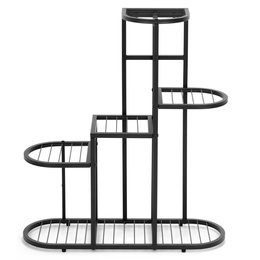 Kwietnik metalowy, stojący 79 cm regał na rośliny 5 poziomów, loft, czarny