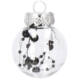 Bombki choinkowe przeźroczyste 24 szt. czarny 5cm zestaw choinkowy