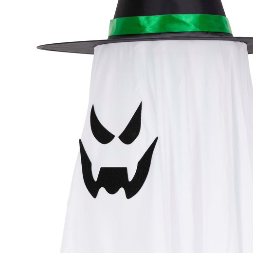 Dekoracja na Halloween duch w kapeluszu świecący ozdoba LED wisząca podświetlana duszek