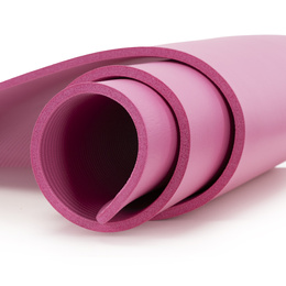 Mata do ćwiczeń 183x61 cm antypoślizgowa NBR do jogi, stretchingu z uchwytem różowa