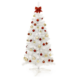 Choinka sztuczna 180 cm jodła biała nowoczesna jak żywa, ze stojakiem