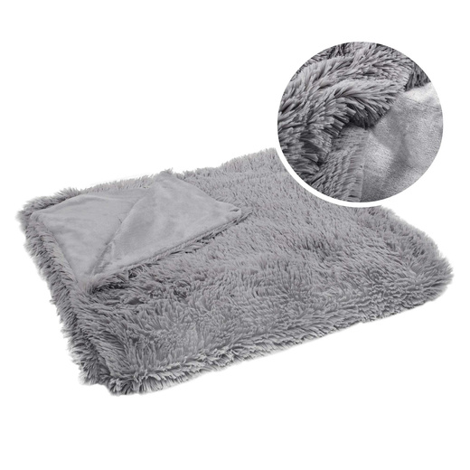 Narzuta na łóżko, pled 220x240 cm dwustronny koc na kanapę szary