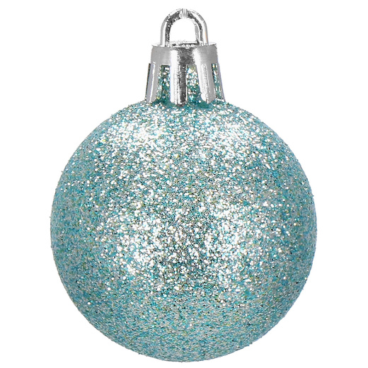 Bombki choinkowe 20 szt. 5 cm brokatowe półmatowe połyskujące zestaw choinkowy niebieski