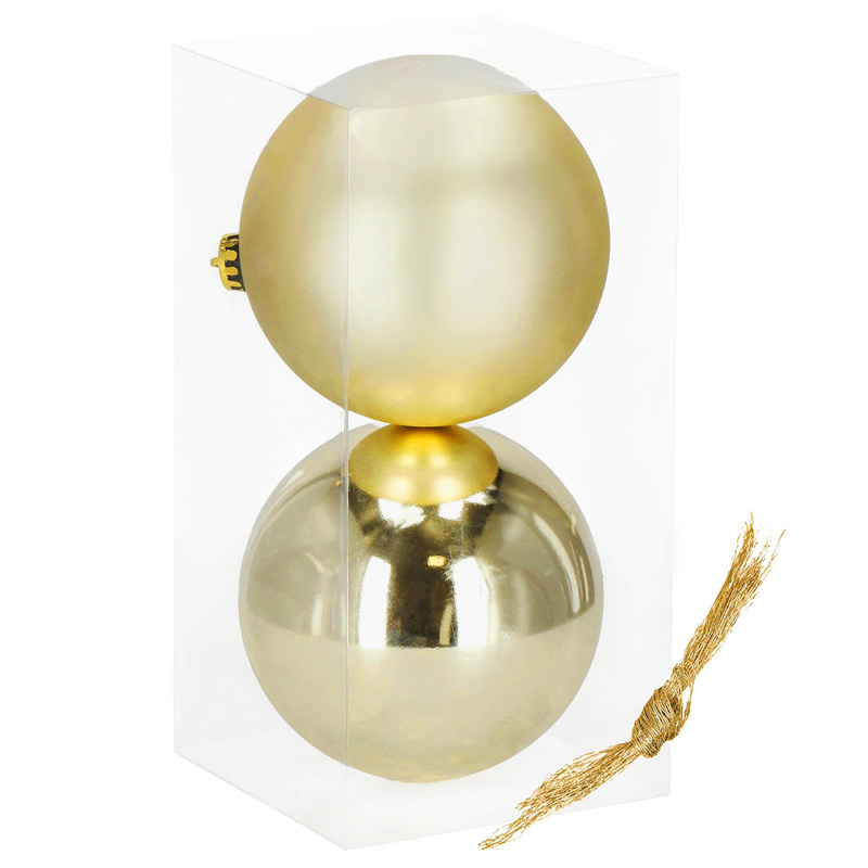 Bombki choinkowe 2 szt. ozdoby świąteczne zawieszki 15 cm szampański